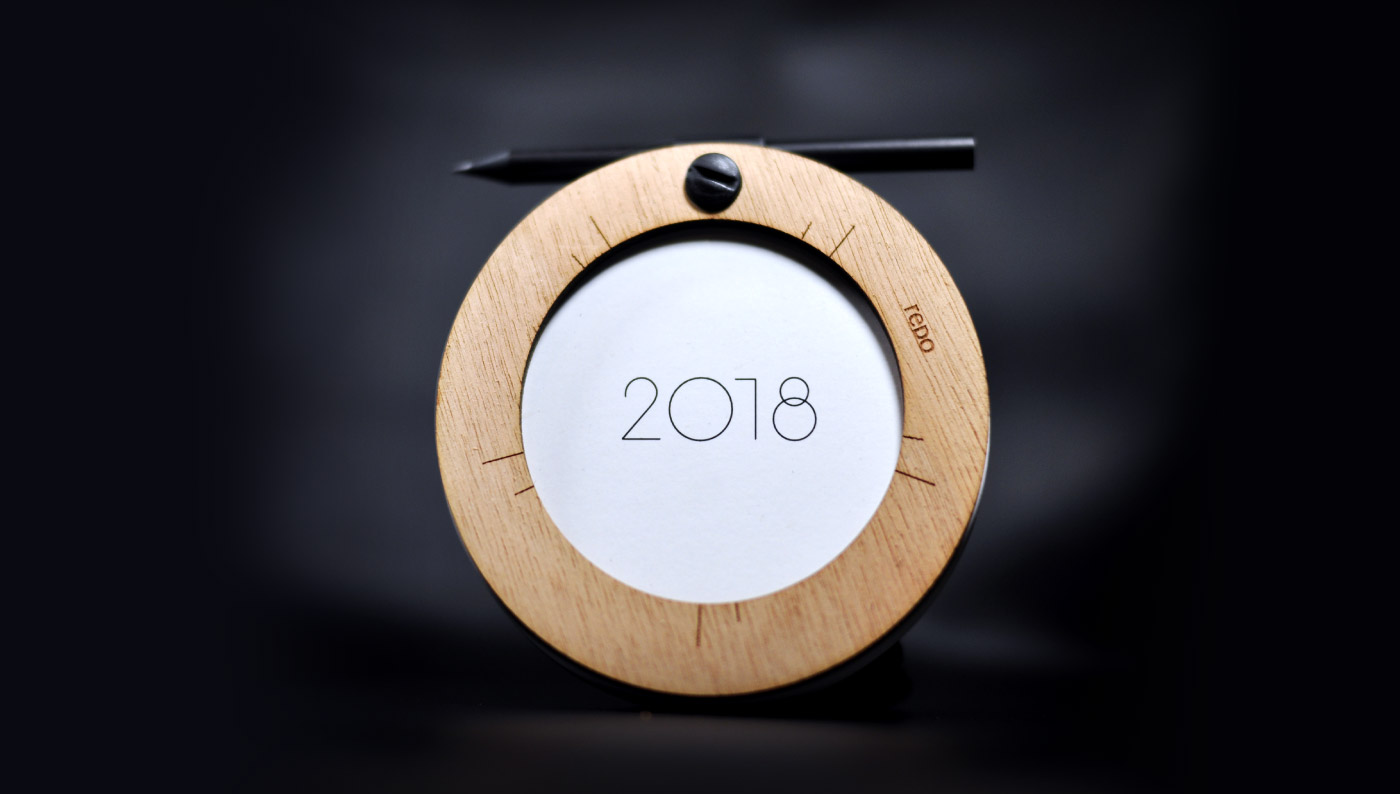 product design monthly handmade calendar 2018 agenda wooden circle handle