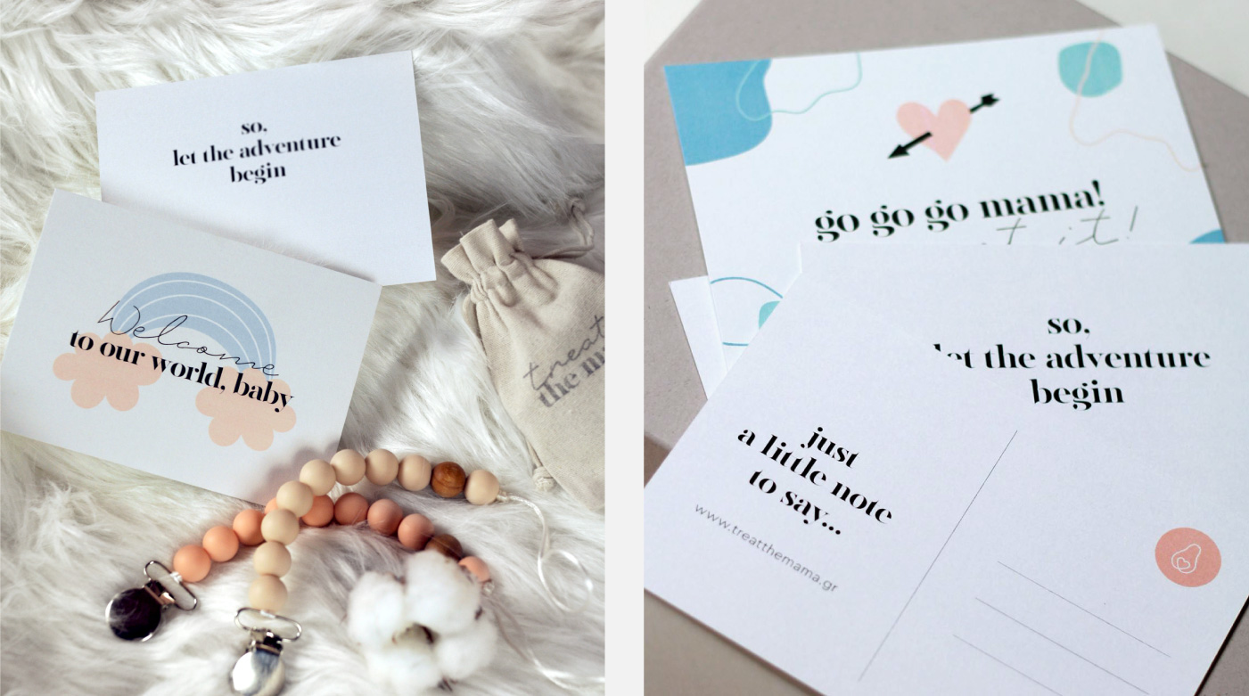 mama subscription box treat pamper pregnancy postcards giftcard branding pure love