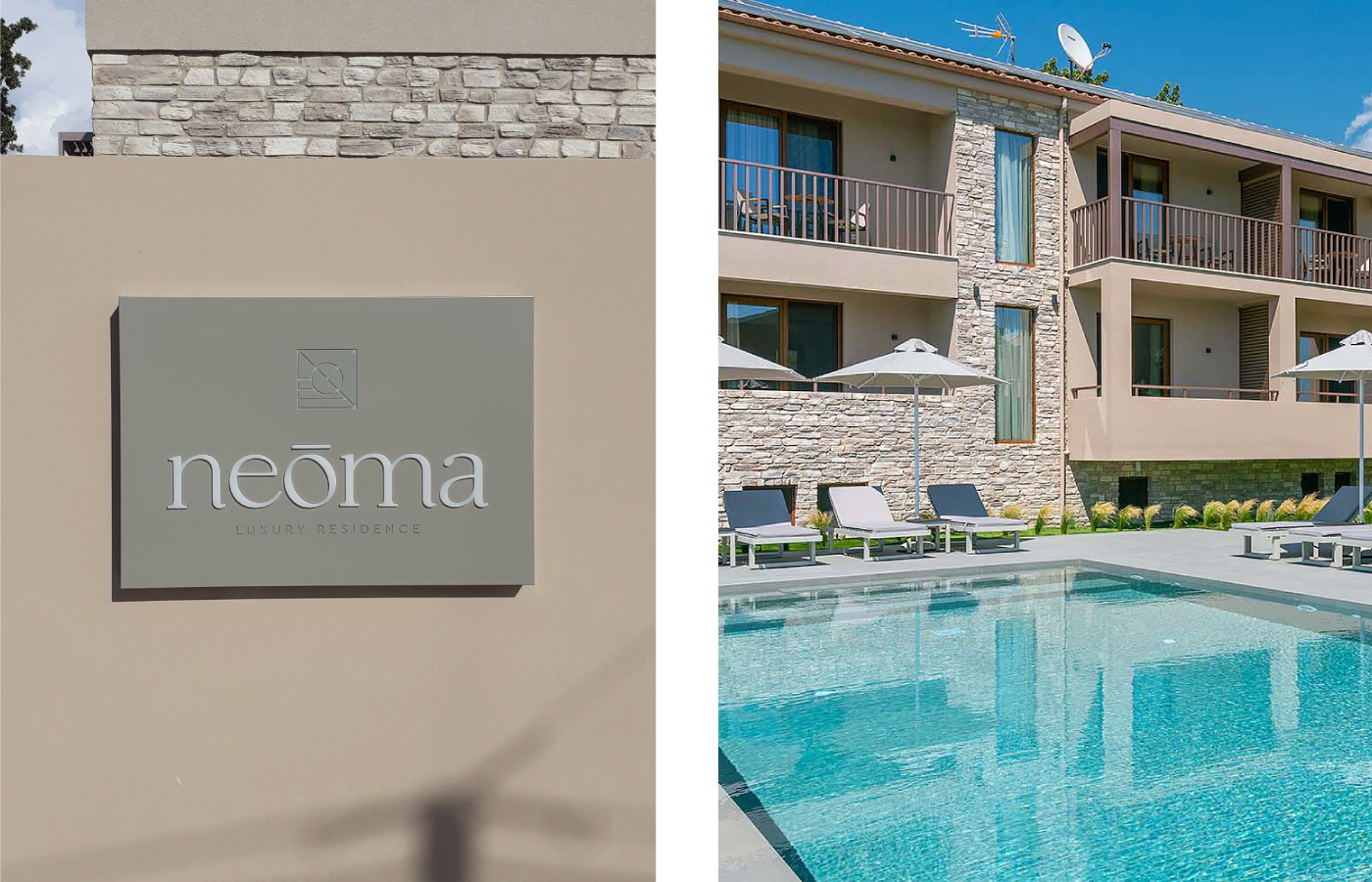 neoma luxury residence boutique hotel logo design branding