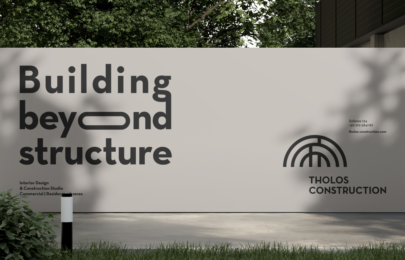 tholos construction architecture interior exterior design branding logo