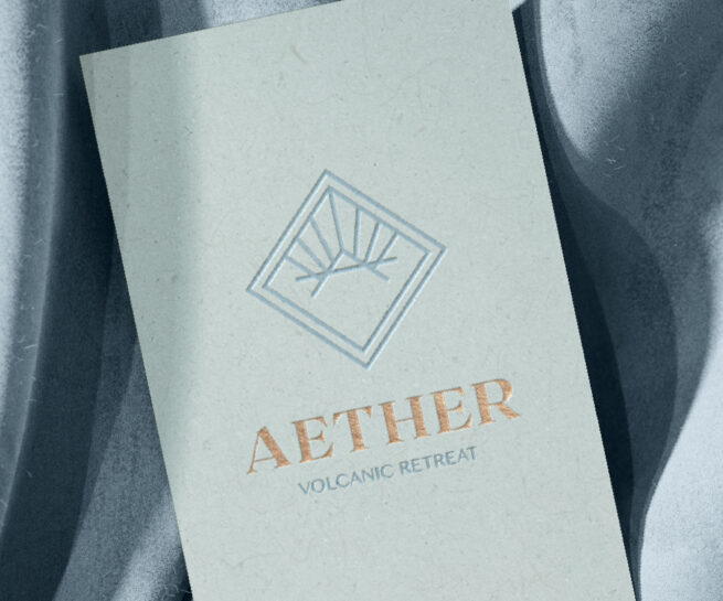 aether volcanique boutique hotel branding